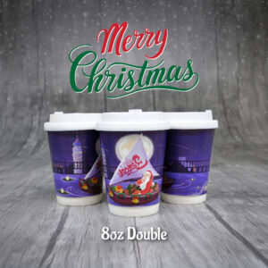 8OZ Double wall pack Christmas with lid - Image 3